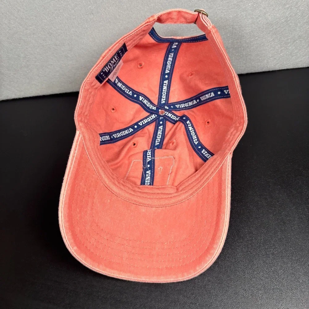 VA Virginia Hat Cap Washed Orange/ Pink Strapback Baseball Cap Unisex Adult OSFM